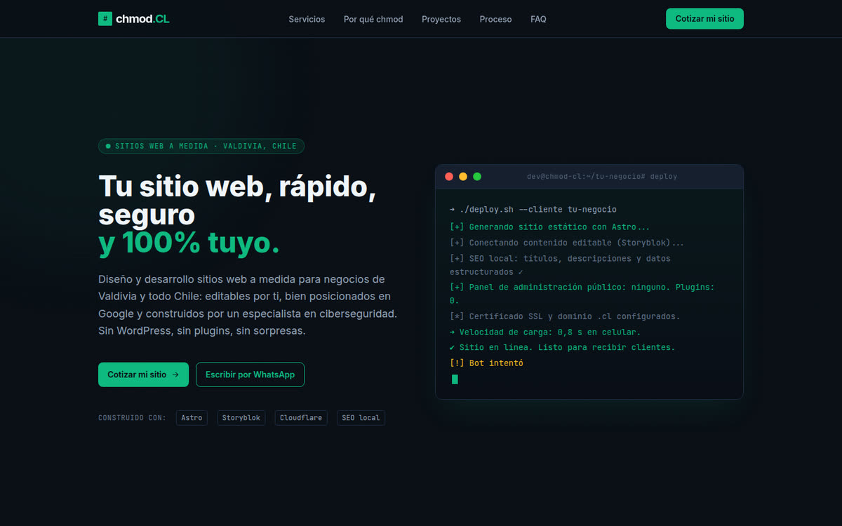 Portada del sitio de chmod.cl